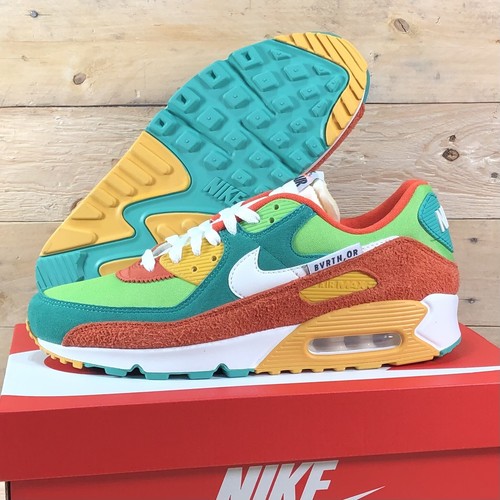 green and orange air max 90
