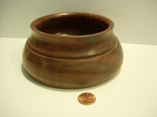HANDMADE Lathe turned wood bowl WOODEN STUDIO ART DISH TRINKET 5X2.5 ORGANIZER