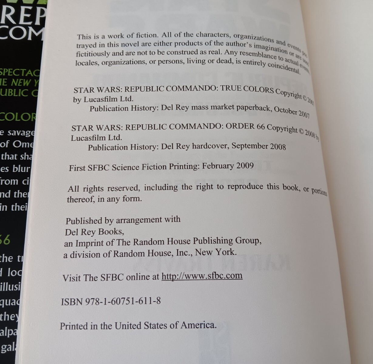 Star Wars Republic Commando Volume 1 & 2 Hardcover Book Lot SFBC Karen ...