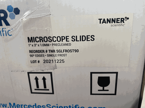 1 new case (1440) TANNER SCIENTIFIC MICROSCOPE SLIDES TNRSGLFROST90 1"X3" 1.0MM - Picture 2 of 8