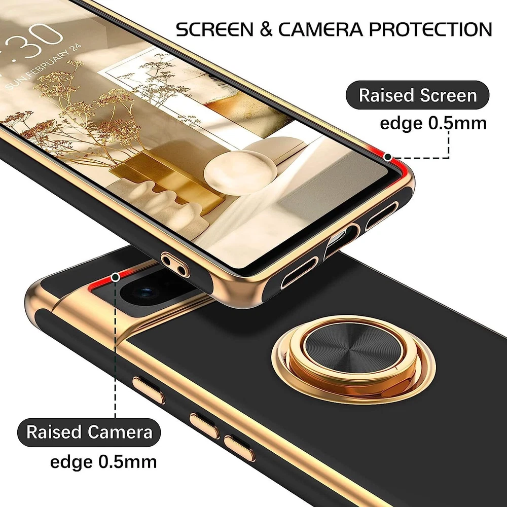 Phone Case For Google Pixel 7 / 7 Pro / 7a Hybrid Rugged Shockproof Cover Ring