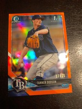 2018 Bowman DRAFT Chrome Baseball  ORANGE NON-AUTO #/25 Tanner Dodson Rays 