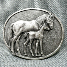 Horse Foal Belt Buckle Western Cowboy Cowgirl Equestrian Vtg 80s Siskiyou.MMR386