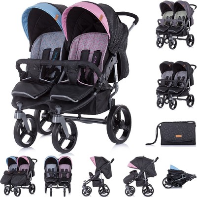 Chipolino Geschwisterkinderwagen Twix bis maximal 44 kg klappbar  Wickeltasche | eBay