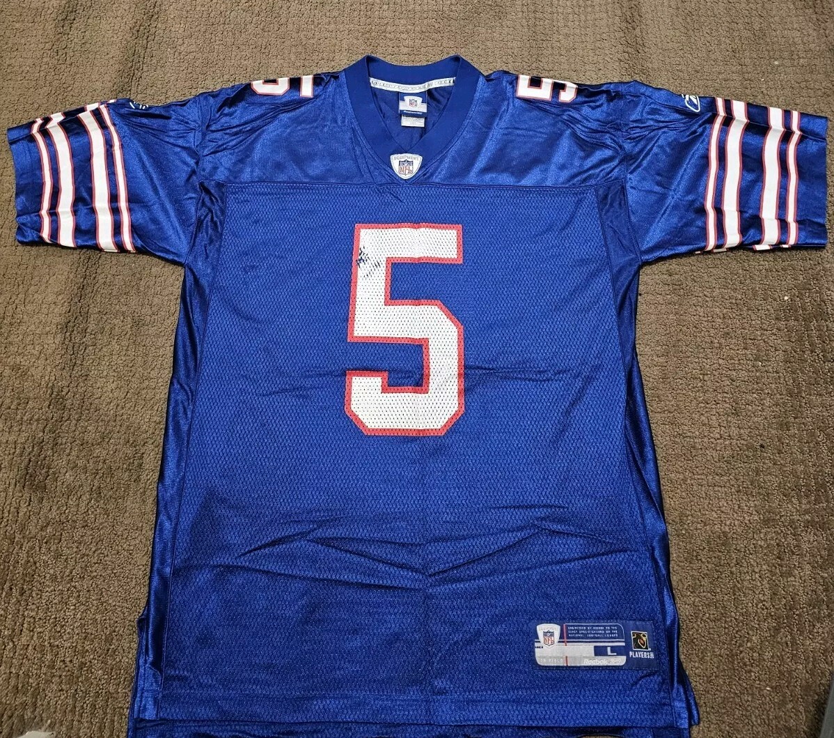 VTG Reebok BUFFALO BILLS Trent Edwards # 5 Men's Blue JERSEY - Large