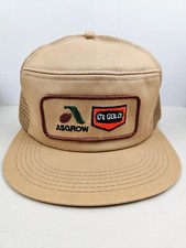 Vintage K Products USA MADE Asgrow O's Gold Patch Trucker Hat Snapback Dad Cap