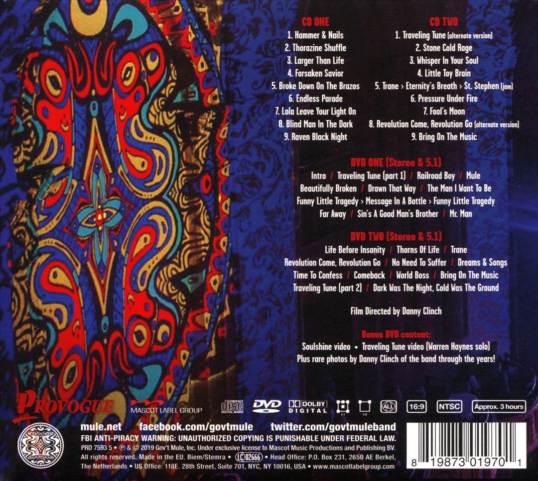 GOV'T MULE BRING ON THE MUSIC: LIVE AT THE CAPITOL THEATRE NEW CD & DVD
