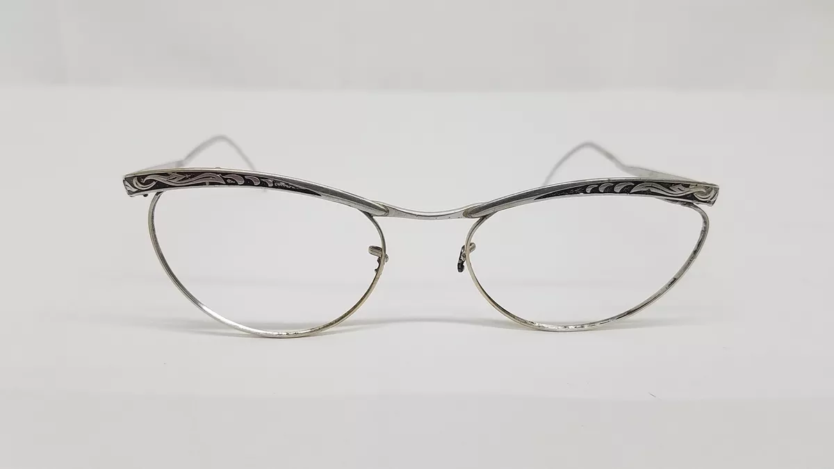 American Optical AO 1/10 12K GF White Gold Vintage Cateye Frames