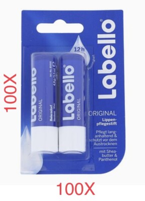 Lot Of 100 X Labello Lip Balm Double Pack 4,8g / 0.16ozMade In Germany