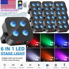 6IN1 Rechargeable Par Light RGBWA UV LED DMX Wireless Wash DJ Up-Light 4400MA