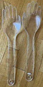 Handy Tossers By Canetti Clear Lucite Salad Forks Long Handle