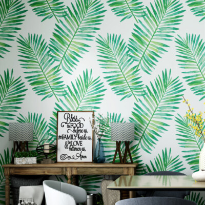 Southeast Asia Banana Leaf Tropical Rainforest Plant Non-woven Wallpaper Green