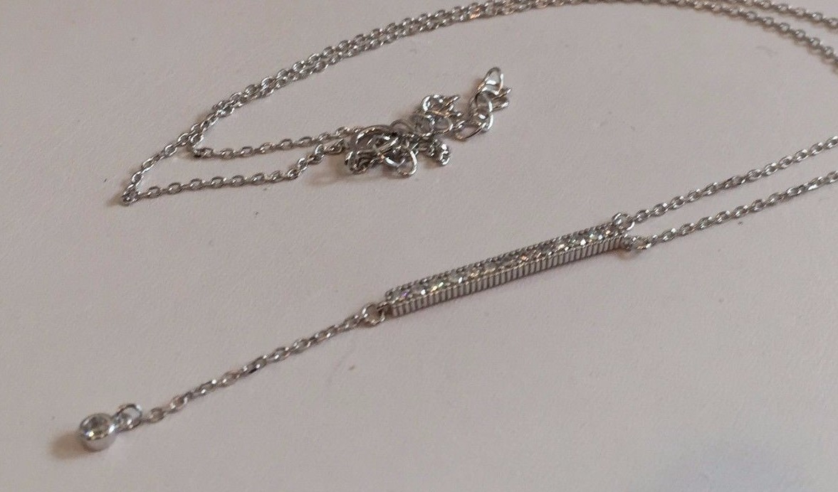 925 Sterling Silber 16 "Halskette Mit Solitär Anhänger, Kissenform