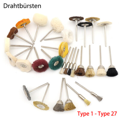 Drahtbürsten Schleifbürsten Pinselbürste Für Dremel Proxxon Schleifer Schaft 3mm