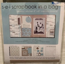 S.E.I. 8"X8" POSTBOUND SCRAPBOOK KIT "Granny's Kitchen" NEW
