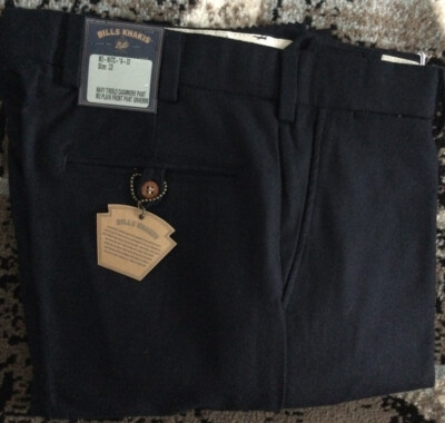NWT-Bills khakis M3-NVTC SZ 33 PLAIN  NAVY TIROLO CASHMERE $365