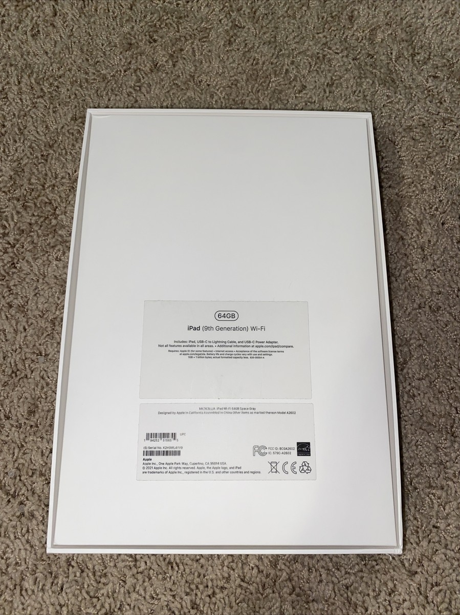 iPad 9th Generation Wi-Fi 64GB Space Gray EMPTY BOX ONLY | eBay