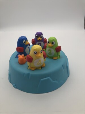 Tomy POPPIN' PENGUIN ISLAND Bath Time Tub Toy With 4 Penguins Tested Works