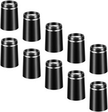10 Pack .370 Golf Iron Ferrules Black with Single Silver Ring for Graphite/Steel