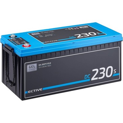 ECTIVE Deep Cycle Blei Gel Batterie 12V 230Ah mit Display Wohnmobil Solar Camper