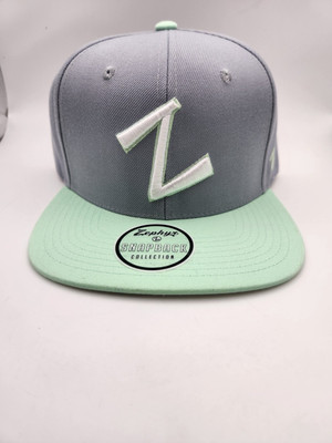 Zephyr Z SnapBack Hat NWT Grey/Light Green. One Size Adjustable
