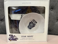 Pottery Barn Kids Star Wars Melamine Plate Bowl Cup Gift Set NIB