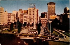 Vintage Union Square San Francisco Admiral Dewey Monument Postcard