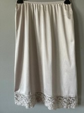 Vintage Nylon Lingerie Half Slip Lace Trim champagne