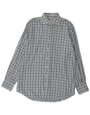 Peter Millar Herren Hemd Large blau kariert Baumwolle GX04