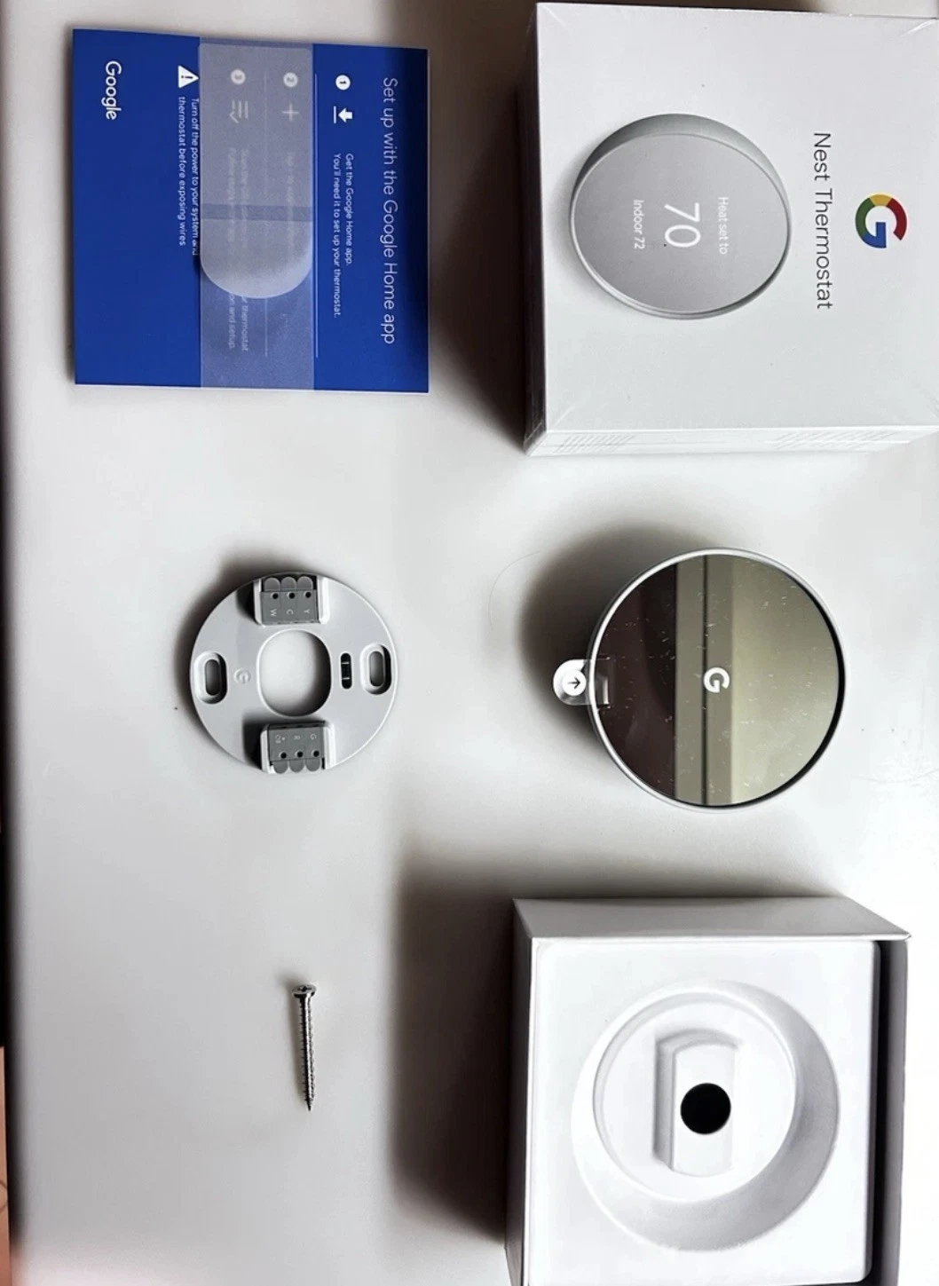 Google Nest Smart Programmable Wi-Fi Thermostat Snow Works With "Hey Google