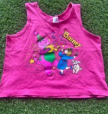 Vintage 1992 Barney Dinosaur Shirt Kids 6X-7 Pink Lyons Group USA Made 90s