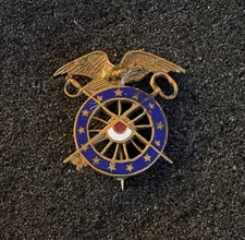 WWI WW1 US Army Quartermaster 1" Open C-Clasp Collar Insignia Pin