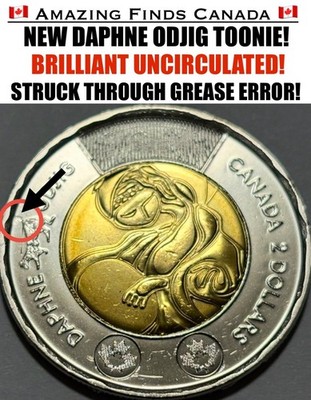 ERROR 2025 Canada 2 Dollar Toonie DAPHNE ODJIG! STRUCK THROUGH