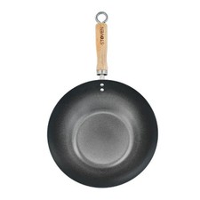 Stoven Wok - 27cm Non-Stick Carbon Steel Induction Rubberwood Handle
