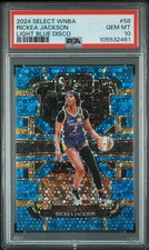 2024 Panini Select WNBA #58 Rickea Jackson Prizms Light Blue Disco PSA 10 #/125