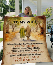 To My Wife Retro Fleece Blanket Xmas Birthday Gift For Wife From Husband