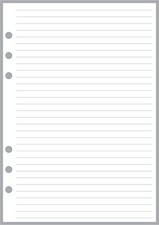 A5 Size Simple Note Paper, 1/4" Spacing, Sized and Punched for 6-Ring A5 Note...