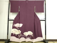 Japanese Kimono Colored Tomesode Embroidery Shibori Flowing Water Pure Silk