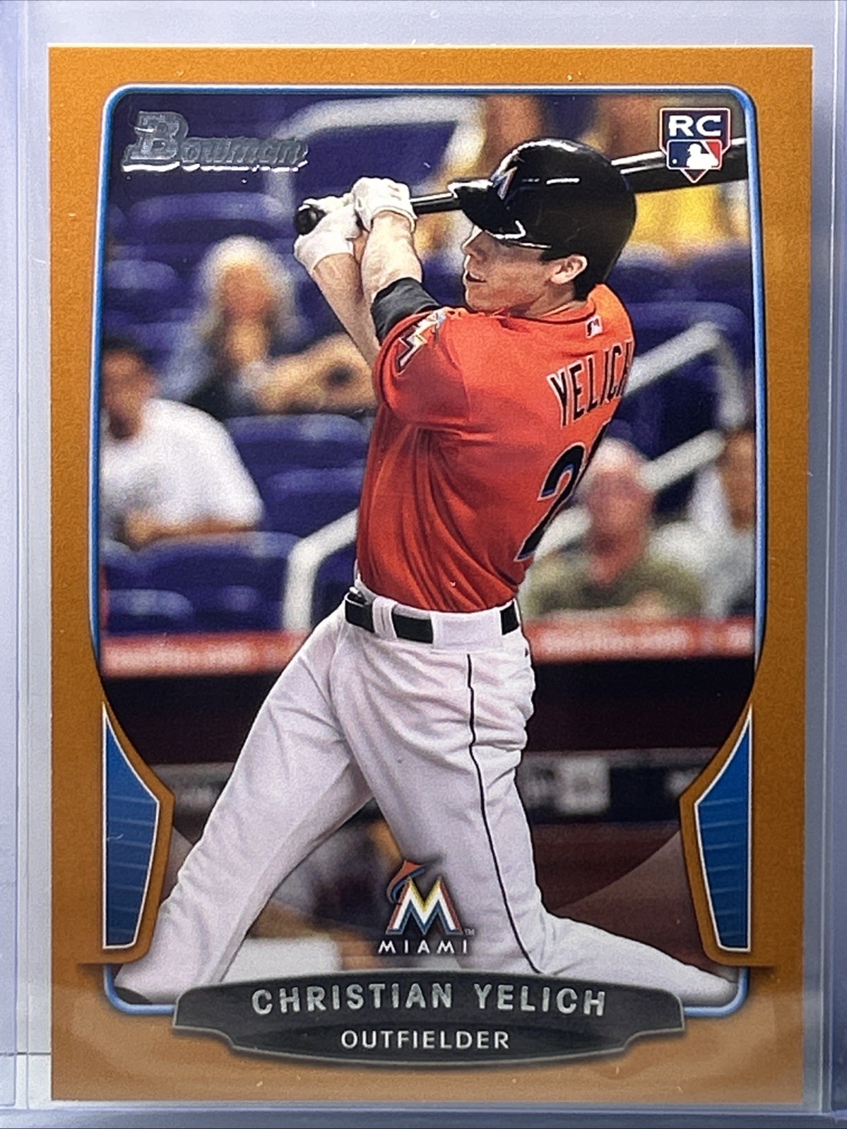 Christian Yelich 2013 Bowman Prospects Orange Rookie RC #/250 #40 Marlins