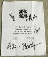 Baseball Project Hand Signed Ticket R.E.M. Peter Buck Mike Mills Dream Syndicate