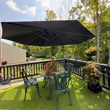 10Feet Patio Umbrella Outdoor Cantilever Round Umbrella Aluminum Offset Umbrella