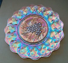 IMPERIAL MARIGOLD HEAVY GRAPE CHOP PLATE ( ELECTRIC RADIUM IRIDESCENCE WOW!!!! )