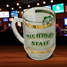 University Of Michigan Beer Mug With Gold Trim
