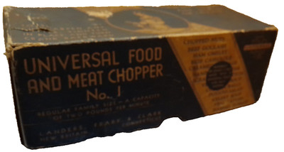 Universal food and meat chopper No 1 1930s era Landers Frary Clark CT w box