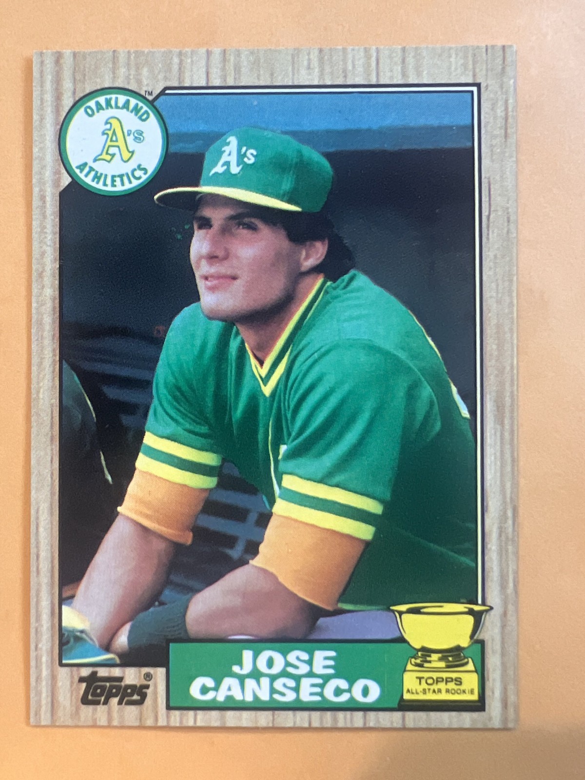 Jose Canseco 1987 Topps All Star Rookie Gold  Cup #620 Oakland A's RC