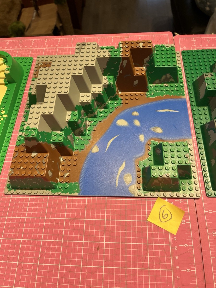 LEGO Raised Baseplate 6024 Canyon Brown Green Mountain River 32 X