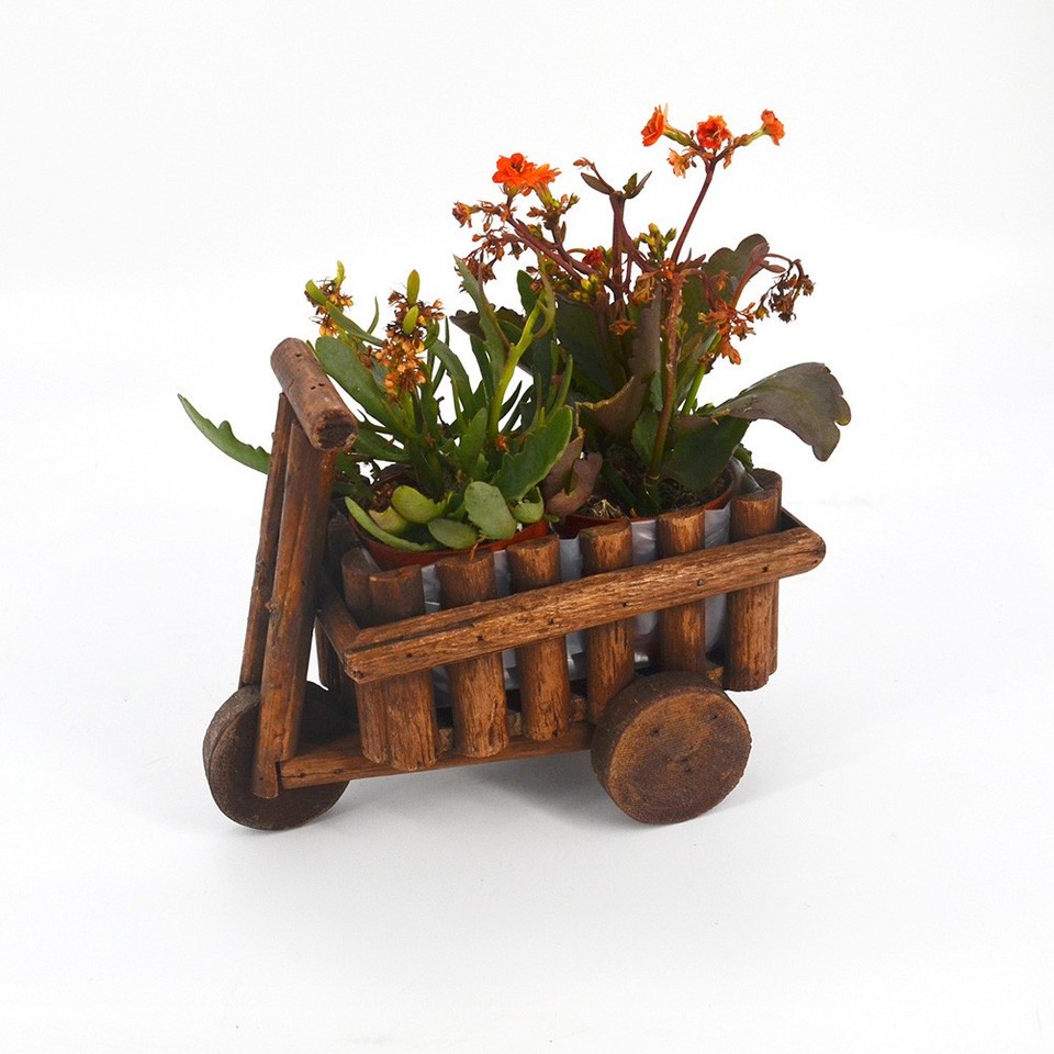 Brown Wooden Flower Pot Cart Stylish Multi Functional Plant Container ...