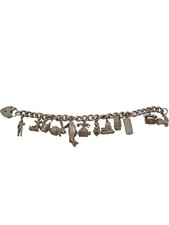 Vintage Silver Charm Bracelet 66.4g Padlock Clasp Holiday Themes Preloved