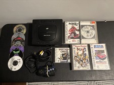 Sega Saturn Console Lot 11 Games + Cases Controller & Hookups Tested & Works