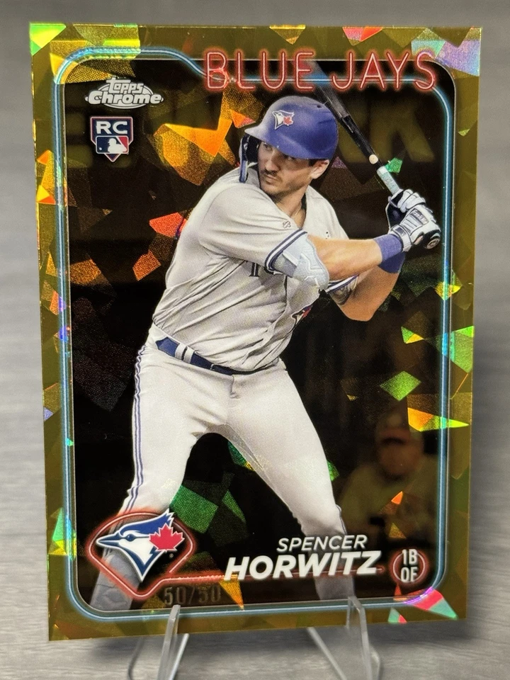 🔥💎SPENCER HORWITZ 2024 Topps Chrome Gold Sapphire RC /50 BOOKEND EBAY 1/1!💎🔥 - Image 2 of 3